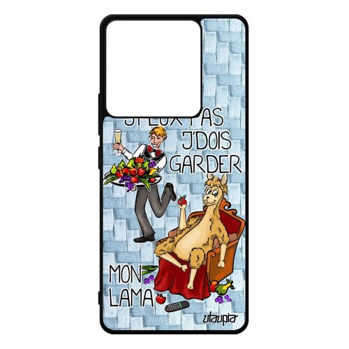 Coque Redmi Note 13 Pro 5g Silicone Humour J'peux Pas J'dois Garder Mon Lama Bleu Telephone Bd Animaux Cartoon Pas Cher Texte Xiaomi