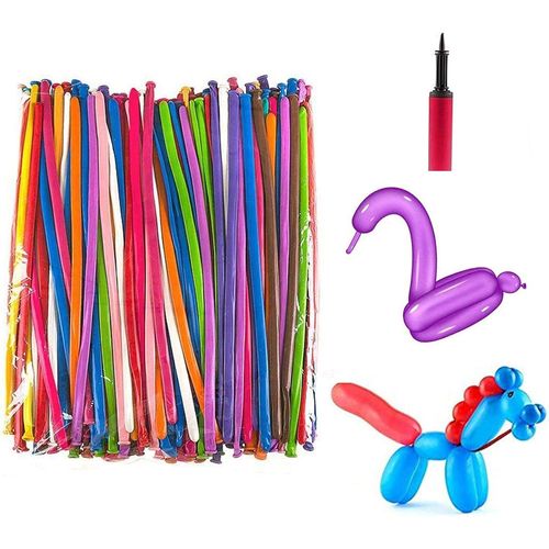 200Pcs Ballons De Modélisation Avec Pompe - Ballons De Baudruche À Modeler Multicolores Magiques Ballons En Latex Longue Pour Anniversaires, Party, Cérémonie De Mariage (200Pcs)