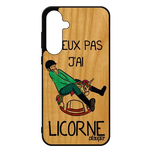 Coque Humour J'peux Pas J'ai Licorne Pour Samsung Galaxy A55 5g Bois Silicone Sm-A556e/Ds Drole Antichoc Housse Cheval Comique Bleu