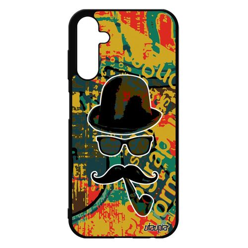 Coque Pour Samsung A25 5g Silicone Homme Moustache Portable Homme Monsieur Sm-A256b Vintage Tag Pipe Unique Chapeau Melon Tpu Galaxy
