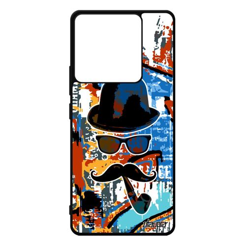 Coque Xiaomi Redmi Note 13 Pro 5g Silicone Monsieur Moustache Pipe Cadeau D'anniversaire Homme Pas Cher Art Street Art Peinture Case