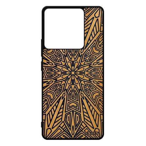 Coque Xiaomi Redmi Note 13 Pro 5g Bois Silicone Mandala Fleur Rigide Rosace Portable Indien Cover Homme Coloré Tibetain Bleu Nepal