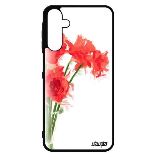 Coque En Silicone Pour Samsung Galaxy A15 4g 5g Bouquet De Fleurs Rouge Solide Femme Noir 4g Cadeau Fete Des Meres Nature Floral Tpu