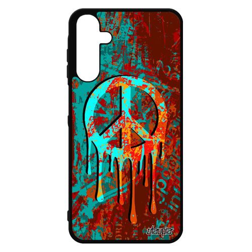 Coque Peace And Love Galaxy A15 4g 5g Silicone Paix Et Amour Peinture Symbole Rasta Mobile Street Art Yoga Reggae Noir Case Samsung