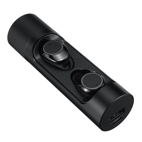 [Bluetooth 5.0] Mini TWS écouteurs Smart Touch Appel bilatéral IPX6 écouteurs étanches avec batterie externe de 1000 mAh, Noir