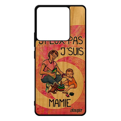 Coque Bois Silicone Telephone Pour Xiaomi Redmi Note 13 Pro 5g Humour J'peux Pas J'suis Mamie Drole Mamy Noir Jpeux Je Texte Rose De