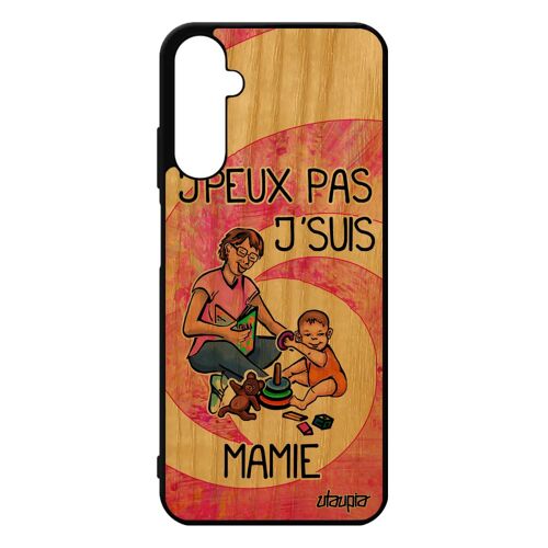 Coque Samsung A05s Bois Silicone Humour J'peux Pas J'suis Mamie Smartphone Naissance Garcon Case Motif Grand Mere Rose Drole Galaxy