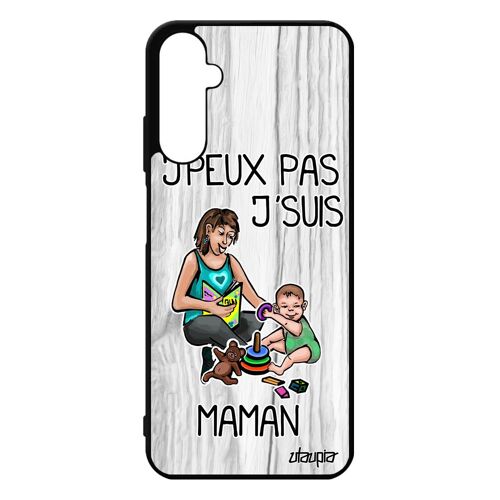Coque Jpeux Pas J'suis Maman Samsung A05s En Silicone Metal Gris Drole Naissance Garcon Motif Bande Dessinée Parent Telephone Galaxy