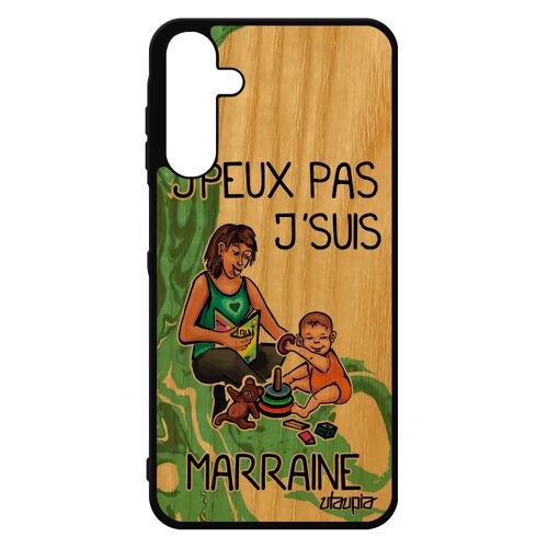 Coque Silicone A15 4g 5g Bois J'peux Pas J'suis Marraine Bebe Jpeux Unique Etui Texte Je Humour Vert Mobile Dessin De Samsung Galaxy