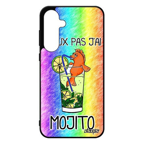 Coque Silicone Samsung A55 5g J'peux Pas J'ai Mojito Drole Bourré Comique Texte Vert Humoristique Rigide Bd Metal Portable De Galaxy
