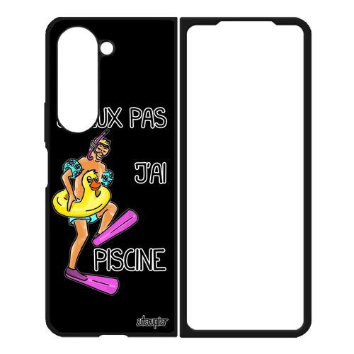 Coque Je Peux Pas J'ai Piscine Samsung Galaxy Z Fold 5 Silicone Humoristique Portable Case Noir Humour Natation Bd Sport Unique 4g