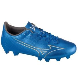 Chaussures De Football - Mizuno - Alpha Select Fg - Cuir Synthétique - Bleu - Adulte