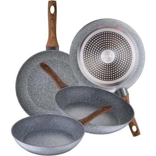 San Ignacio Set De 4 Poêles Ø20 Ø24 Ø26 Et Ø28 Daimiel, Aluminium Forgé, Induction - Pk2481
