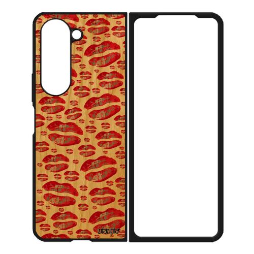 Coque Bois Pour Z Fold 5 Silicone Smack Tpu Rouge Impression Telephone Bisou Noir Cigarette Glamour Cover Smartphone Samsung Galaxy