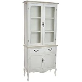 Vitrine - Dkd Home Decor - Blanc - Bois Massif - 200 Cm - Multicolore