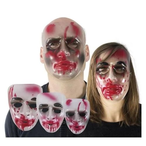 Masque De Visage Ensanglanté Transparent - Ptit Clown - Halloween Adulte - Sourcils Et Taches De Sang