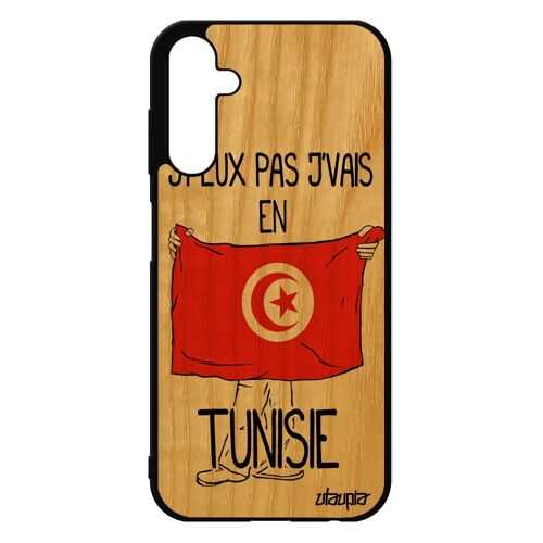Coque Galaxy A25 5g Bois Veritable Silicone J'peux Pas J'vais En Tunisie Humour Foot Housse Jeux Olympiques Coupe Du Monde Samsung