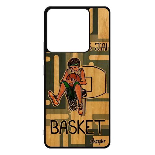 Coque Redmi Note 13 Pro 5g En Bois Silicone J'peux Pas J'ai Basket Comique Sport Gris Panier Humoristique Humour Drole Gel De Xiaomi