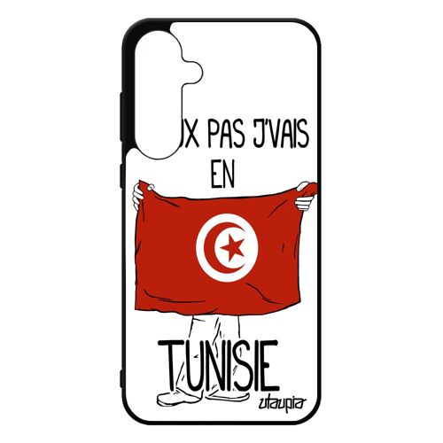 Coque Pour Samsung Galaxy A55 5g Silicone J'peux Pas J'vais En Tunisie Coupe D'afrique Foot Basket Etui Drapeau Tunisien Football De