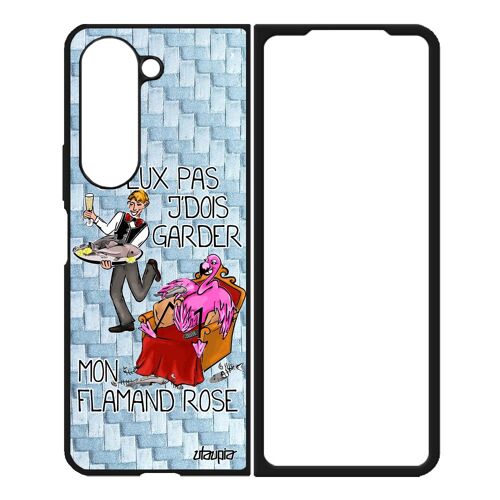 Coque Silicone Pour Samsung Z Fold 5 J'peux Pas J'dois Garder Mon Flamand Rose Jpeux Rigide Case Humour Oiseau Bleu Gel Texte Galaxy