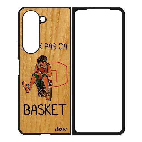 Coque Silicone Samsung Z Fold 5 En Bois J'peux Pas J'ai Basket Mondial Balle De Antichoc Humour Sport Humoristique Drole Etui Galaxy