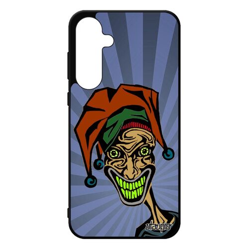 Coque Silicone Joker A55 5g Cover Design Bleu Antichoc Comics Bande Dessinée Horreur Super Heros Visage Motif 4g Etui Samsung Galaxy