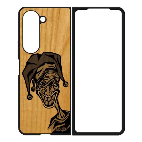 Coque Silicone Galaxy Z Fold 5 Bois Joker Comics Horreur Clown Gris Humour Super Heros Etui Motif Bande Dessinée Mobile Case Samsung
