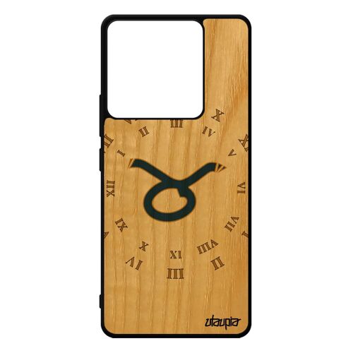 Coque Bois Pour Redmi Note 13 Pro 5g Silicone Signe Taureau Horoscope Horloge De Protection Galaxie Antichoc Astrologique 4g Xiaomi