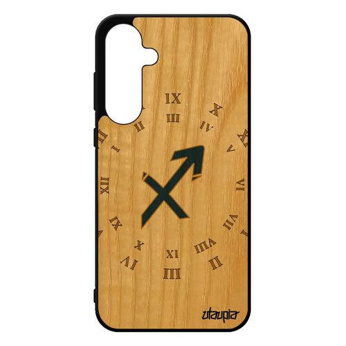 Coque Bois Signe Sagittaire A55 5g Silicone Smartphone Univers Horloge Housse Homme Galaxie Horoscope Telephone Etui Samsung Galaxy