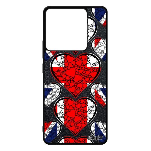 Coque Pour Redmi Note 13 Pro 5g Silicone Drapeau Union Jack Angleterre Anglais Noir Euro Foot Coeur Angleterre Personnalisé Xiaomi
