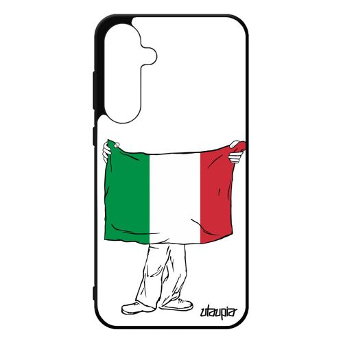 Coque Samsung A55 5g Silicone Drapeau Italie Italien Rugby Foot Jeux Olympiques Basket Smartphone Souple Pas Cher Etui Euro Galaxy