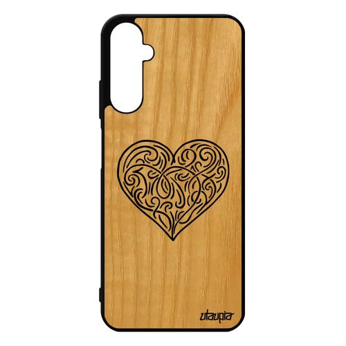 Coque A05s Bois Silicone CUr Amour Cadeau Saint Valentin Gothique Cupidon Personnalisé Noir Graphique Fantaisie Case Samsung Galaxy