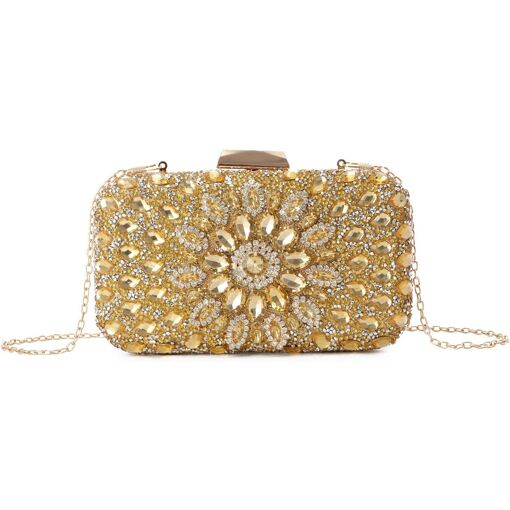 Pochette à Paillettes Milya Pour Soirée - Avec Chaîne D'Épaule 120cm - Argent Ou Rose - Idéale Mariage, Fête