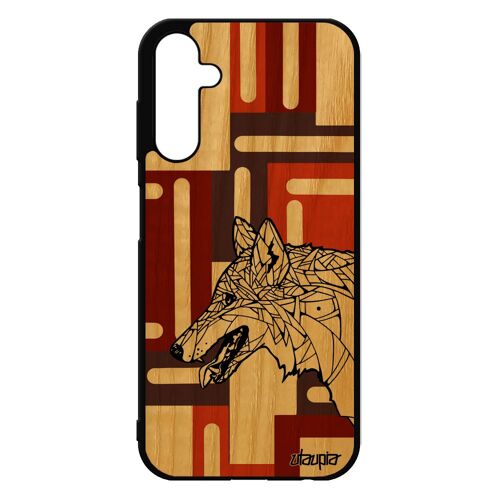 Coque Silicone Loup Rigide Pour Samsung A25 5g Bois Animaux Caoutchouc Telephone Case Azteque Housse Dessin Homme Tribal Cube Galaxy