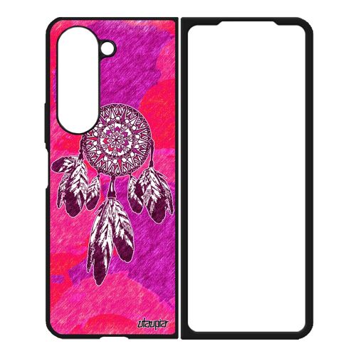 Coque Pour Z Fold 5 Silicone Attrape Reve Yoga Mandala Receveur De Inca Artiste Bumper Dreamcatcher Capteur De Hippie Samsung Galaxy