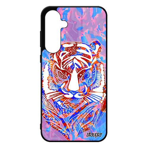 Coque Samsung A55 5g Silicone Tigre Tasmanie Pastel Azteque Cover Tribal Animaux Personnalisé Tattoo Fauve Garcon Ethnique De Galaxy