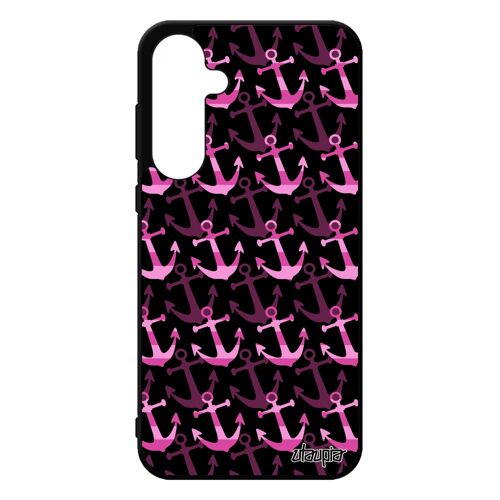 Coque Pour Samsung Galaxy A55 5g Silicone Ancre Housse Couleur Tapisserie Vacances Imprimé Marinière Fille Aluminium Made In France