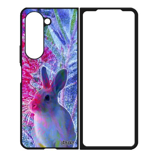 Coque Silicone Pour Z Fold 5 Lapin Housse Pas Cher Antichoc Nature Animal Lièvre Sm-F946b Personnalisé Bleu Animaux Samsung Galaxy