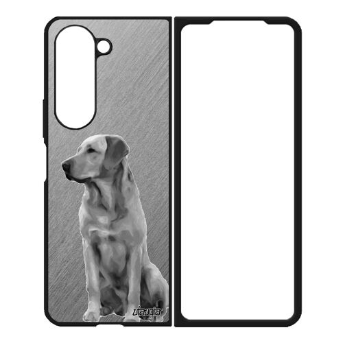 Coque Z Fold 5 Silicone Chien Animal Animaux Design Chiot Gris Effet Golden Retriever De Protection Texture Labrador Samsung Galaxy
