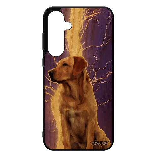 Coque Bois A55 5g Silicone Chien Animaux Violet Eclair Portable 4g Tpu Golden Retriever Chiot Animal Made In France Samsung Galaxy