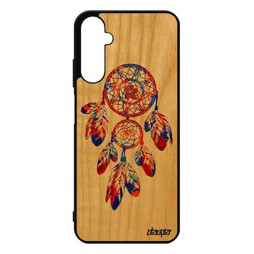 Coque Silicone A05s En Bois Attrape Reve Coloré Multicolore Orange Etui Femme Smartphone Dessin Plume Tpu Veritable Samsung Galaxy