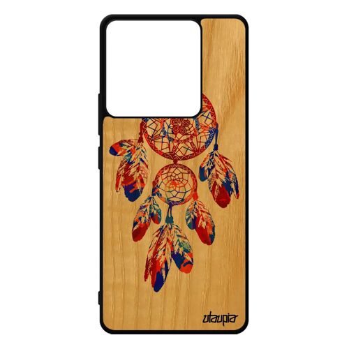 Coque Silicone Telephone Xiaomi Redmi Note 13 Pro 5g Bois Attrape Reve Capteur De Receveur De Tatouage Femme Coloré Made In France