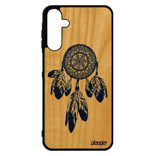 Coque En Bois Galaxy A15 4g 5g Silicone Attrape Reve Tpu Ethnique Mandala Tribal Azteque Femme Telephone Zen Yoga Capteur De Samsung
