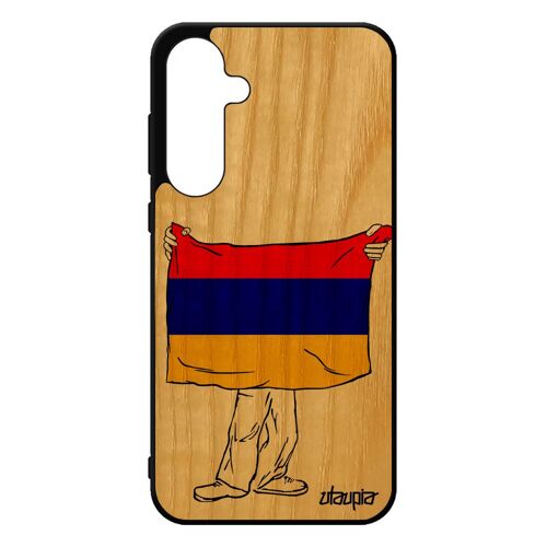 Coque Samsung A55 5g Bois Silicone Drapeau Armenie Armenien Personnalisé Basket Euro Original Jeux Olympiques Coupe Du Monde Galaxy