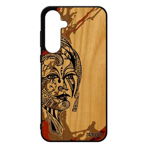 Coque Femme Pour Samsung Galaxy A55 5g Bois Silicone Fleur Fille Feerique Portable Rigide Tribal Azteque Ethnique Dessin Animal Tpu