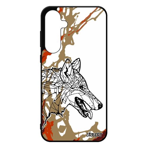 Coque Loup A55 5g Silicone Noir Homme Arbre Hiver Case Cadeau Fete Des Peres Marron Peinture Dessin Rigide Azteque De Samsung Galaxy