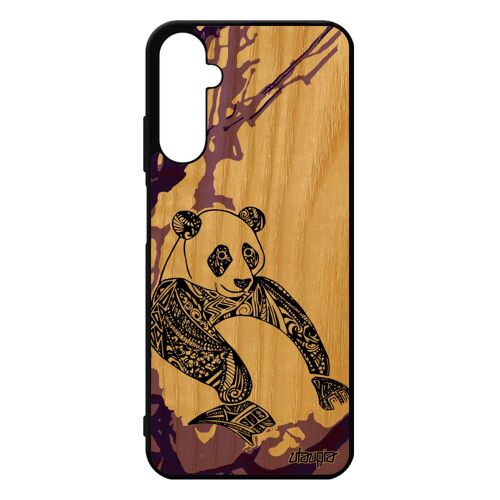 Coque Pour Samsung Galaxy A05s Bois Silicone Panda Tribal Ethnique 4g Antichoc Case Ours Couleur Dessin Chine Bumper Violet Animal