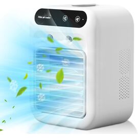 Climatiseur Portable, Climatiseur Mobile Silencieux 500ml, 15° Oscillation, 2 Modes de Brumisation, Clim Portable Rechargeable USB Refroidisseur d'air Par Evaporation pour Maison Bureau