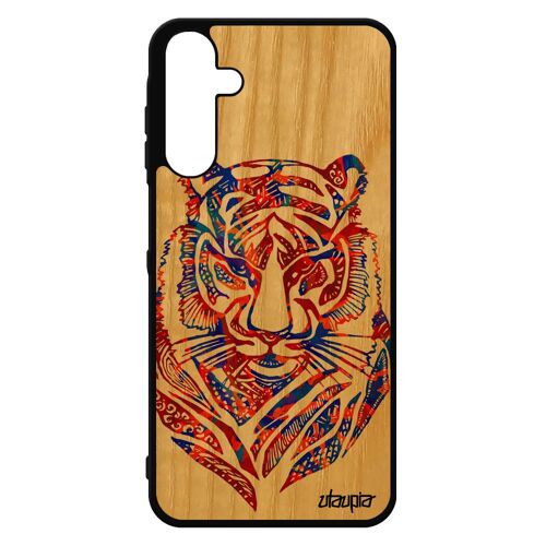 Coque En Bois A15 4g 5g Silicone Tigre Bleu Azteque Rigide Couleur Case Tribal Telephone Fauve Bumper Garcon Animaux Samsung Galaxy