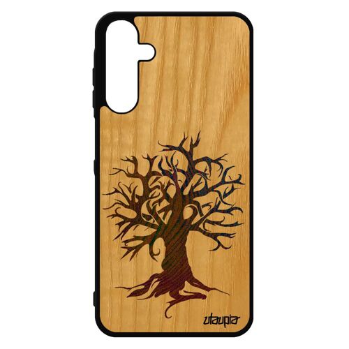 Coque Peinture Arbre Pour Samsung A15 4g 5g Bois Naturel Silicone Motif Personnalisé Case Foret Ecolo De Protection Zen Art Galaxy